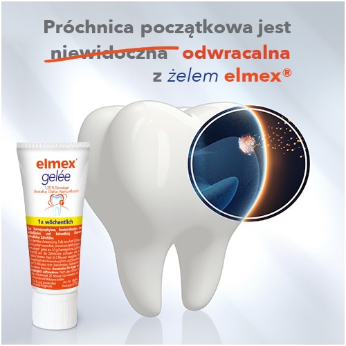 Promocja żelu do zębów elmex przeciwko początkowej próchnicy.