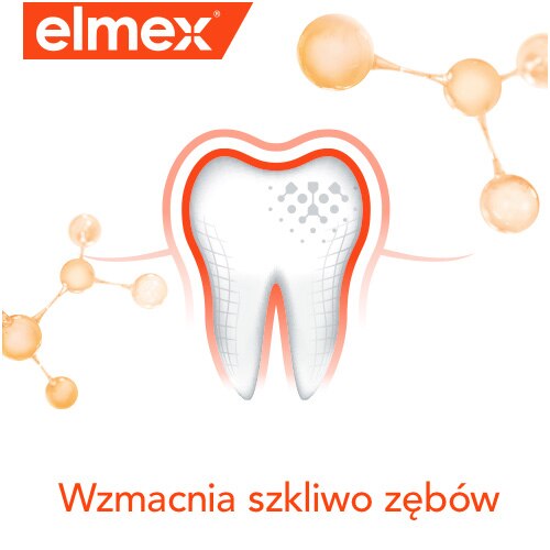 Infografika z napisem "wzmacnia szkliwo zębów"