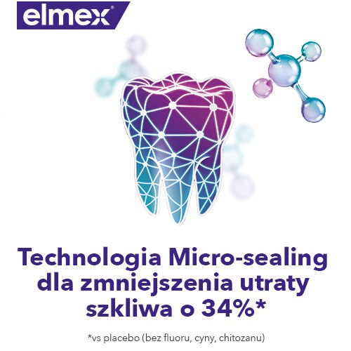 Zaawansowana ochrona szkliwa z technologią Micro-sealing - redukuje ubytek szkliwa o 34%.