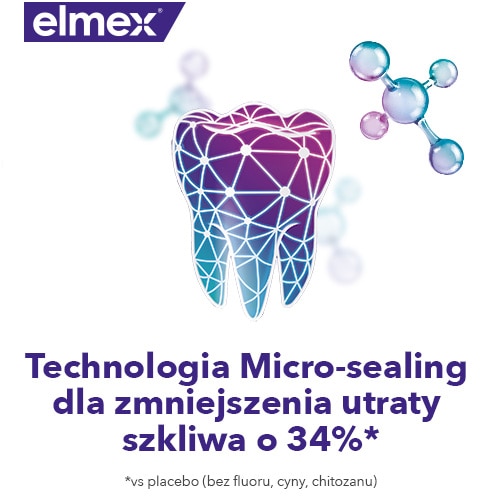 Zaawansowana ochrona szkliwa z technologią Micro-sealing - redukuje ubytek szkliwa o 34%