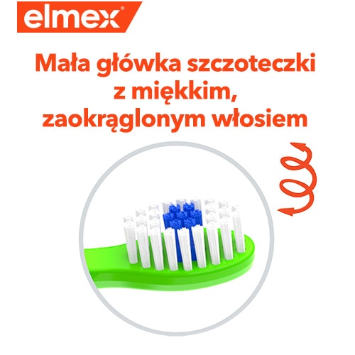 Mała główka szczoteczki z miękkim włosiem